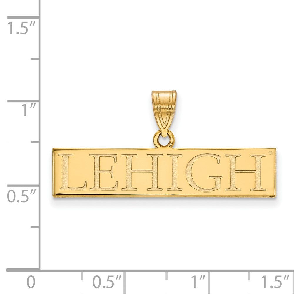 10k Gold LogoArt Lehigh University Large Bar Pendant