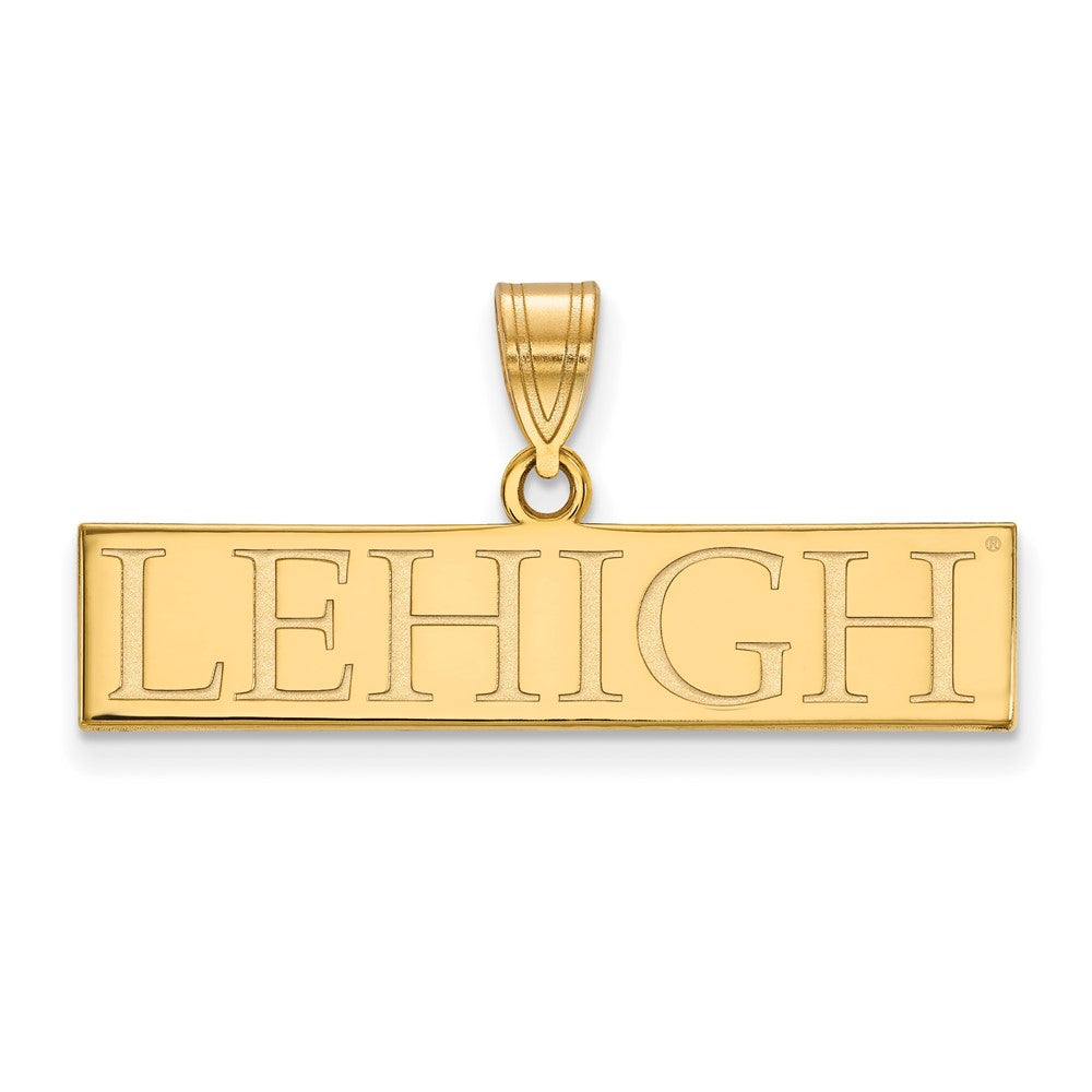 Sterling Silver Gold-plated LogoArt Lehigh University Large Bar Pendant