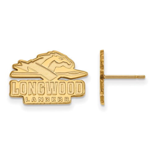 10k Gold LogoArt Longwood University Lancers Small Post Earrings