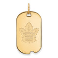 Sterling Silver Gold-plated NHL LogoArt Toronto Maple Leafs Small Dog Tag Pendant