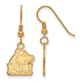 Sterling Silver Gold-plated LogoArt Northern Illinois University N-I-U Huskies Small Dangle Wire Earrings