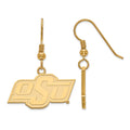 Sterling Silver Gold-plated LogoArt Oklahoma State University O-S-U Small Dangle Earrings