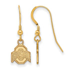 Sterling Silver Gold-plated LogoArt The Ohio State University Extra Small Dangle Wire Earrings