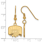 Sterling Silver Gold-plated LogoArt Ohio University Small Dangle Wire Earrings