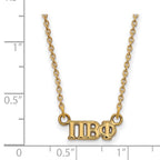 Sterling Silver Gold-plated LogoArt Pi Beta Phi Sorority Greek Letters Extra Small Pendant 18 inch Necklace