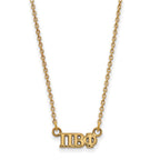 Sterling Silver Gold-plated LogoArt Pi Beta Phi Sorority Greek Letters Extra Small Pendant 18 inch Necklace