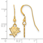 Sterling Silver Gold-plated NHL LogoArt Pittsburgh Penguins Extra Small Dangle Wire Earrings