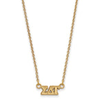 Sterling Silver Gold-plated LogoArt Sigma Delta Tau Sorority Greek Letters Extra Small Pendant 18 inch Necklace