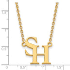 Sterling Silver Gold-plated LogoArt Sam Houston State University Large Pendant 18 inch Necklace