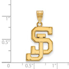 10k Gold LogoArt San Jose State University S-J Large Pendant