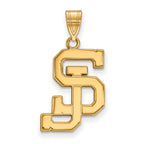 10k Gold LogoArt San Jose State University S-J Large Pendant
