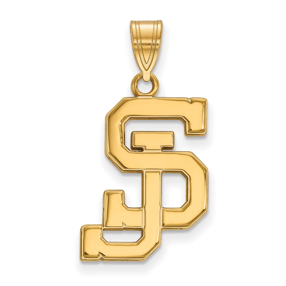10k Gold LogoArt San Jose State University S-J Large Pendant