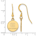 Sterling Silver w/GP LogoArt The Citadel Small Dangle Earrings