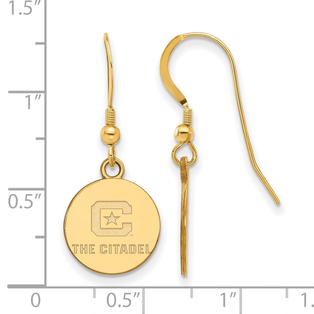 Sterling Silver w/GP LogoArt The Citadel Small Dangle Earrings