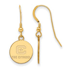 Sterling Silver w/GP LogoArt The Citadel Small Dangle Earrings