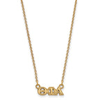 Sterling Silver Gold-plated LogoArt Theta Phi Alpha Sorority Greek Letters Extra Small Pendant 18 inch Necklace