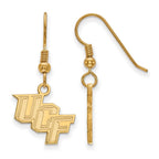 Sterling Silver Gold-plated LogoArt University of Central Florida U-C-F Small Dangle Wire Earrings