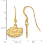 Sterling Silver Gold-plated LogoArt University of Florida Gator Extra Small Dangle Wire Earrings