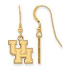 Sterling Silver Gold-plated LogoArt University of Houston U-H Small Dangle Wire Earrings