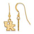 Sterling Silver Gold-plated LogoArt University of Kentucky U-K Extra Small Dangle Wire Earrings