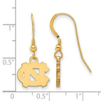 Sterling Silver Gold-plated LogoArt University of North Carolina N-C Extra Small Dangle Earrings