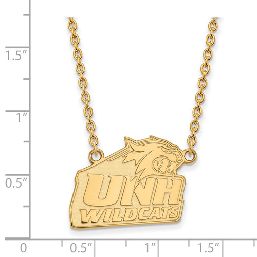 10k Gold LogoArt University of New Hampshire Large Pendant 18 inch Necklace