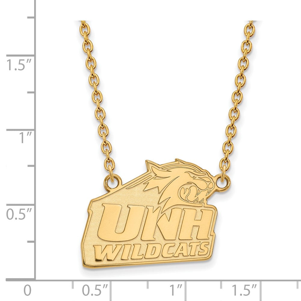 14k Gold LogoArt University of New Hampshire Large Pendant 18 inch Necklace