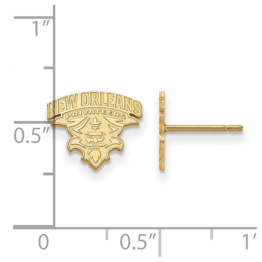 10k Gold LogoArt University of New Orleans U-N-O Small Post Earrings
