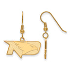 Sterling Silver Gold-plated LogoArt University of North Dakota Small Dangle Wire Earrings