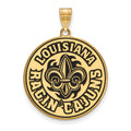 Sterling Silver Gold-plated LogoArt University of Louisiana at Lafayette Extra Large Enameled Pendant