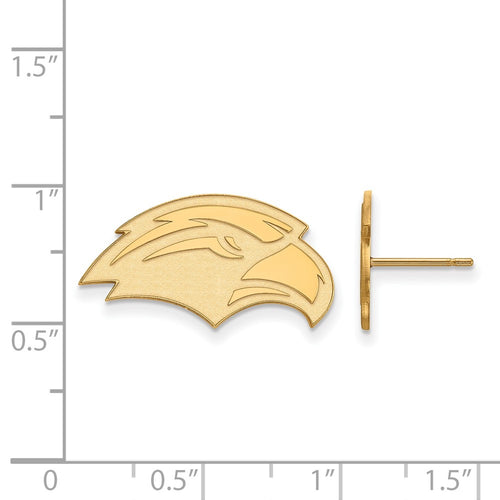 10k Gold LogoArt University of Southern Mississippi Eagle Small Post Earrings