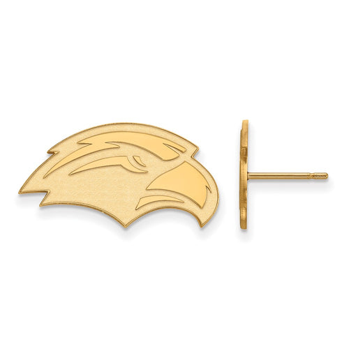 10k Gold LogoArt University of Southern Mississippi Eagle Small Post Earrings