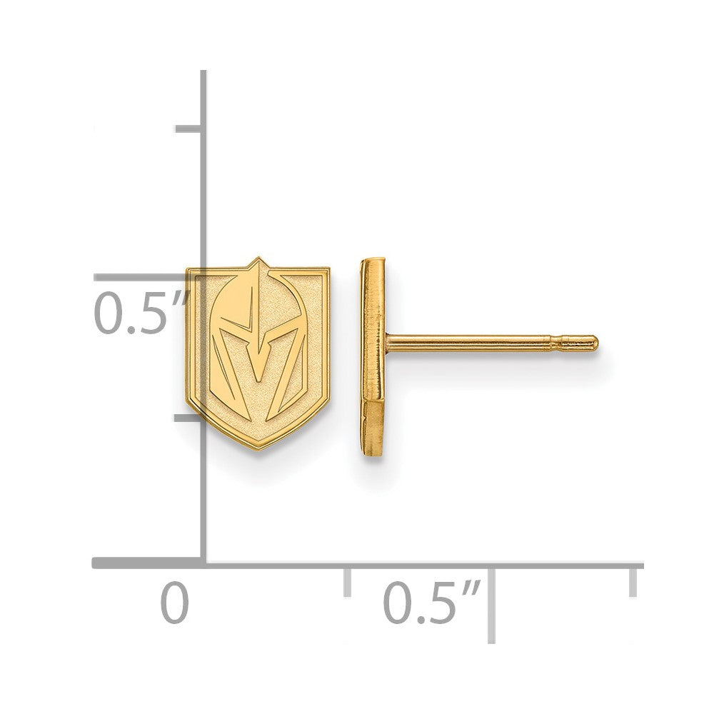 Sterling Silver Gold-plated NHL LogoArt NHL Vegas Golden Knights Extra Small Post Earrings