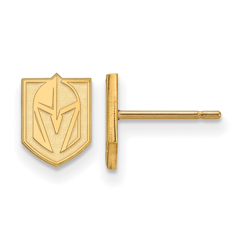 Sterling Silver Gold-plated NHL LogoArt NHL Vegas Golden Knights Extra Small Post Earrings