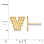 10k Gold LogoArt Villanova University Letter V Extra Small Post Earrings