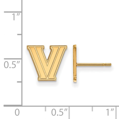 10k Gold LogoArt Villanova University Letter V Extra Small Post Earrings