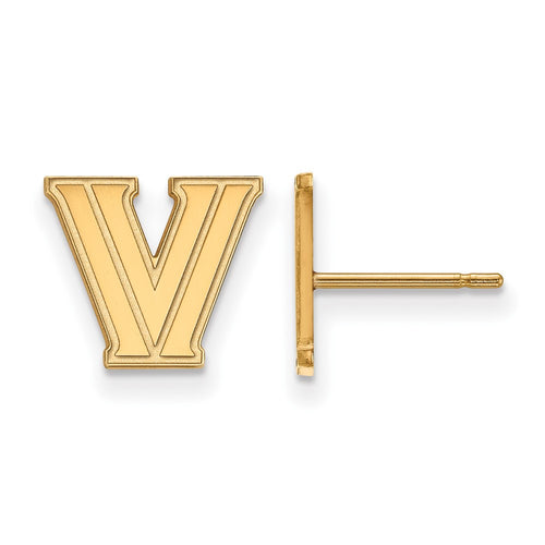 10k Gold LogoArt Villanova University Letter V Extra Small Post Earrings
