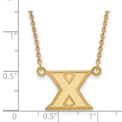 10k Gold LogoArt Xavier University Letter X Small Pendant 18 inch Necklace