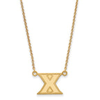 14k Gold LogoArt Xavier University Letter X Small Pendant 18 inch Necklace