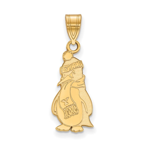 10k Gold LogoArt Youngstown State University Penguin Large Pendant