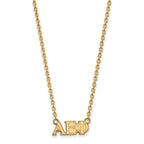 Sterling Silver Gold-plated LogoArt Alpha Epsilon Phi Sorority Greek Letters Medium Pendant 18 inch Necklace