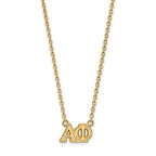 Sterling Silver Gold-plated LogoArt Alpha Phi Sorority Greek Letters Medium Pendant 18 inch Necklace