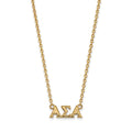 Sterling Silver Gold-plated LogoArt Alpha Sigma Alpha Sorority Greek Letters Medium Pendant 18 inch Necklace