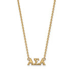 Sterling Silver Gold-plated LogoArt Alpha Sigma Alpha Sorority Greek Letters Medium Pendant 18 inch Necklace