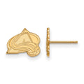 Sterling Silver Gold-plated NHL LogoArt Colorado Avalanche Letter A Extra Small Post Earrings