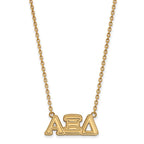 Sterling Silver Gold-plated LogoArt Alpha Xi Delta Sorority Greek Letters Medium Pendant 18 inch Necklace