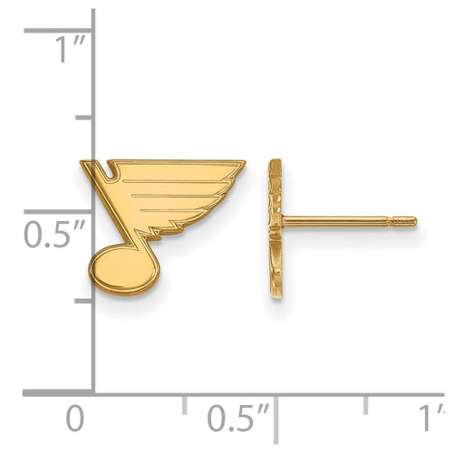 10k Gold NHL LogoArt St. Louis Blues Extra Small Post Earrings