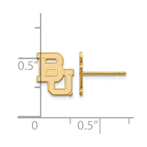 10k Gold LogoArt Baylor University Bears Extra Small Post Earrings
