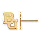Sterling Silver Gold-plated LogoArt Baylor University Bears Extra Small Post Earrings