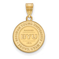 Sterling Silver Gold-plated LogoArt Brigham Young University Medium Crest Pendant